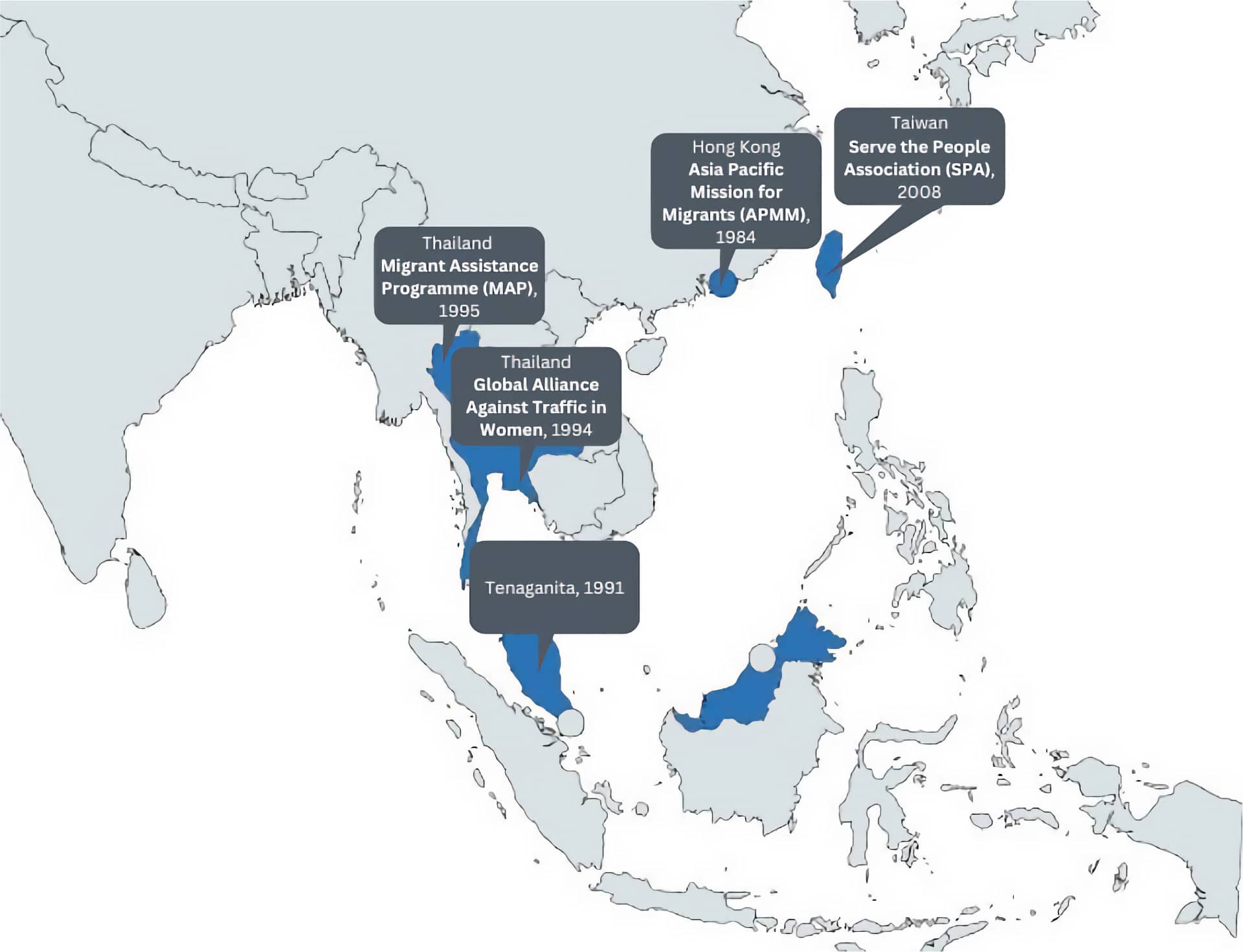 the learning journey partners asia map